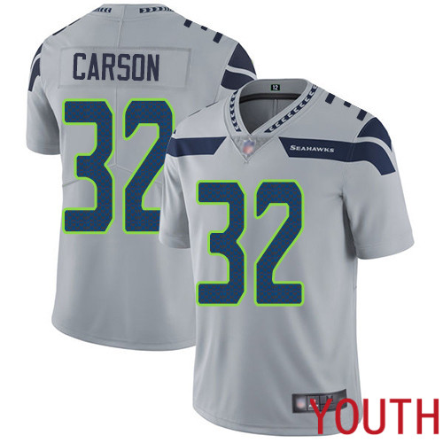 Seattle Seahawks Limited Grey Youth Chris Carson Alternate Jersey NFL Football #32 Vapor Untouchable->women nfl jersey->Women Jersey